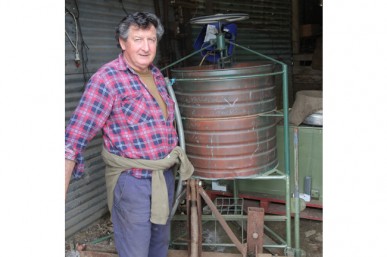 Trevor Holmes with his biodynamic BD 500 stirrer