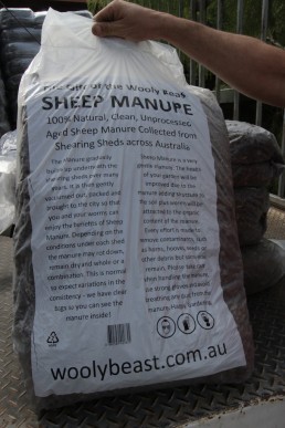 A bag of sheep manure