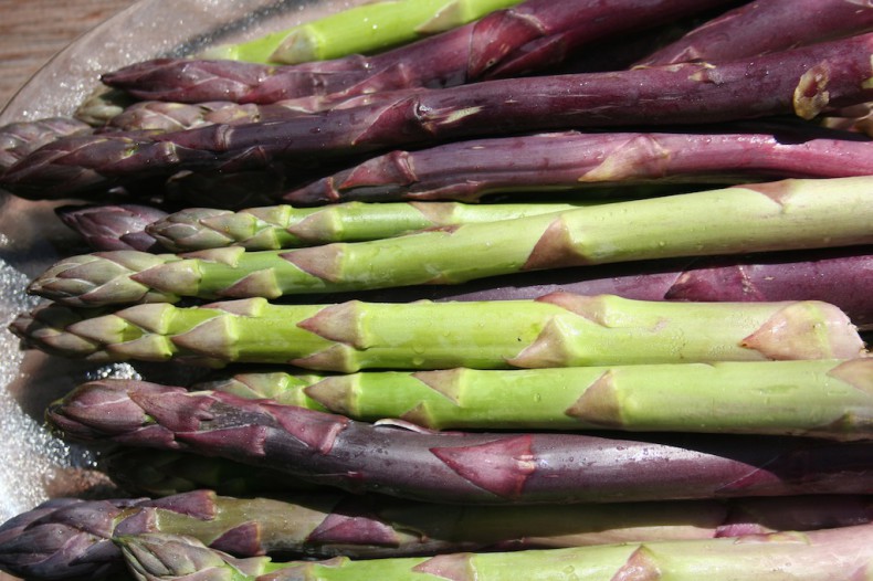 Purple and Green asparagus