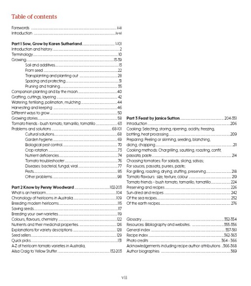 Table of contents